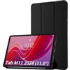 Simpeak Cover Compatibile per Lenovo Tab M11 2024 (11''), Custodia in Pelle PU Compatibile con Lenovo Tab M11 2024 11 Pollici Ultra-Sottile Folio Supporto Smart Cover Auto Sveglia/Sonno (Nero)