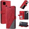 QiongniAN Custodia per Xiaomi Redmi 9C,Custodia in Pelle Custodia per Xiaomi Redmi 9C M2006C3MG / Redmi 9C NFC M2006C3MNG Custodia Cover Case Red