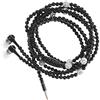 Mikikit Auricolari In-ear Con Microfono e Cancellazione Del Rumore, Cuffie Vivavoce Con Controllo Via Cavo Per Sport, Corsa e Viaggi, Design a Catena Di Perle Nero