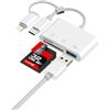 zoyuzan Lettore di schede SD USB C Adattatore OTG 3.0 Lightning a lettore di schede per iPhone 17 16 15 14 Pro Max Compatibile con Samsung S25 S24 per Apple per iPad Micro SD Memory Stick Accessori per