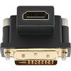 Topiky Convertitore da Interfaccia Multimediale HD a DVI 90° Superiore Gomito Femmina a Maschio Connettore Convertitore Adattatore Monitor, per Proiettore HDMI/laptop/lettore