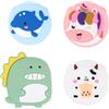 Generic 4 custodie protettive per Airtag nascoste per bambini, in silicone a forma di cartone animato, compatibili con Apple AirTag anti-smarrimento GPS Tracker, accessori per zaini, giacche, cinture (4