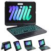 GreenLaw Custodia con tastiera per iPad mini 7 A17 Pro (2024) e Mini 6 (2021) 8,3, custodia girevole a 360° per iPad mini 7a/6a generazione, tastiera touchpad con retroilluminazione a 7 colori