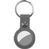 ZhaoCo Custodia per AirTag Vera Pelle, Copertura Protettiva con Anello Portachiavi, Antigraffio - Grigio 1