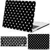 FFBOFFC Custodia per MacBook Pro 13 A1278 (versione con CD-ROM), Pois neri | 2012-2008, Custodia rigida in plastica resistente alle crepe con grafica premium e pellicola protettiva per tastiera