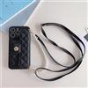 FIFTHAVE Custodia per iPhone 14 Pro Max, con scomparto per carte di credito, custodia protettiva con cinturino per iPhone 14 Pro Max, con perle, a portafoglio, in morbida pelle, colore nero