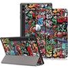 DINGGUAGUA Custodia per Samsung Galaxy Tab S10 Plus,Galaxy Tab S9 FE+ Plus,Galaxy Tab S9 + Plus 12.4 SM-X820/X826B X610/X616 X810/X816B/X818U Tablet,Cover con Funzione Supporto,Graffiti
