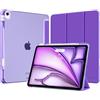 MoKo Cover per iPad Air 13 Pollici Case (M4/M3/M2) con Portapenna | Cover per iPad Air 13 2026/2025/2024, Trifold Sottile Leggera Custodia con Retro in PC Rigido Traslucido, Viola Intenso