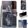 TOMYOU Cover per Samsung Galaxy S8, gatto e tigre | Antiurto Protettiva Portafoglio, Slot per Schede, Magnetica, Custodia in Pelle PU, Libro Flip,Funzione Stand