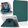 Koze Custodia Rotante per iPad Pro 11 pollici M5 2025 / M4 2024 (iPad Pro 11 6a/5a generazione) con portapenne, Cover Girevole a 360° Supporto Retro in Acrilico Trasparente Antiurto, Verde Notte