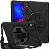 FONREST - Custodia resistente per Lenovo-Tab-P11/P11 Plus/P11 5G (TB-J606F/J607F/J616F/J607Z), Cover ibrida antiurto con cavalletto, impugnatura a mano, tracolla, PC + Silicone (Nero)
