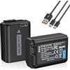 ENEGON NP-FW50 Batteria di ricambio USB-C a carica diretta 1500 mAh,compatibile con Sony ZV-E10 NEX 3/5/7 e SLT-A, Sony A7, A7SII, A7R, A7RII, A3000, A6000, A6500, A6300, A55, A51