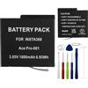 E-yiiviil Batteria di ricambio 360 Ace Pro, 3,85 V, 1650 mAh, compatibile con Insta360 Ace Pro 2/Ace Pro/Ace, batteria per fotocamera sportiva con strumenti