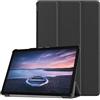 Saturcase - Custodia protettiva per Samsung Galaxy Tab S4 10.5 SM-T830 T835, in pelle PU, pieghevole, con funzione automatica Sleep/Wake Nero