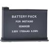 szyuya Batteria di ricambio per videocamera, 1700 mAh, 6,5 Wh, IS360 X2, con accessori panoramici insta360 One X2 (1 pezzo)