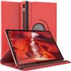 EAZY CASE - Custodia per Samsung Galaxy Tab S7 FE / 5G tablet Cover protettiva Smart Cover Supporto rotante Astuccio pieghevole 360° girevole con funzione stand Similpelle Rosso