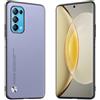 Longstong Custodia Adatta per OPPO Find X3 Lite/OPPO Reno5 5G (6.43), Cover in pelle metallica serie CODE - Viola chiaro