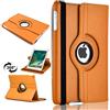 TechDealsUK Custodia girevole per Apple iPad 10.2 (9a generazione 2021), (8a generazione 2020), (7a generazione 2019) A2428 A2429 custodia con supporto in pelle PU (arancione)