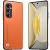 Longstong Custodia Adatta per Samsung Galaxy A05s (6.7), Cover in pelle metallica serie CODE - Arancia