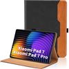 Oduio Custodia per Xiaomi Pad 7 / Xiaomi Pad 7 Pro (2025) 11.2 Pollici Pelle Tablet Case, Multi-Angli Supporto Pieghevole Cover Protettiva con Tasca,Auto Sveglia/Sonno - Nero