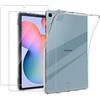 MEMELOKA Custodia per Samsung Galaxy Tab S6 Lite 10.4 Pollici 2024/2022/2020 + 2 Pezzi Vetro Temperato, Cover Protezione in TPU Morbido Ultra-Sottile con Airbag in Silicone Rinforzato - (Transparente)