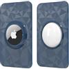 HAUXGOGO Custodia per AirTag - Custodia Protettiva Ultrasottile e Rigido | Compatibile con gli accessori AirTag, Adatto per Portafogli, Borse, Zaini, Bagagli (2 pezzi) - Blu Scuro
