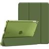 FINTIE Cover per iPad 9a/8a/7a Generazione 10,2 Pollici (2021/2020/2019) | con Portapenne - Sottile Leggero Opaca Trasparente Posteriore Custodia con Auto Sveglia/Sonno, Olive