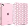 MoKo Cover per iPad (A16) 11a Generazione 11 Pollici, iPad 10a Gen 10,9 in | Custodia per iPad 11/10,9 2025/2022 con Portapenna, Cover Trifold Leggera con Retro PC Traslucido, Rosa Pois