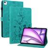 Rosbtib Custodia Cover per iPad Air 13 (M3/M2 2025/2024) / iPad Pro 12.9 (2022/2021/2020), Slim Fit Folio Pieghevole Cover Protettiva con Slot per schede Chiusura Magnetica, Gigli Verdi