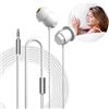 GEEKRIA Auricolari per dormire, mini ASMR con isolamento acustico, adatti per insonnia, viaggi in aereo, sonno laterale, sonno leggero, suoni ambientali, relax, meditazione (bianco, 3 m)