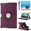 R.SHENGTE Custodia per Samsung Galaxy Tab 2 10.1'' 2012 (GT-P5100 P5110 P5113) - Rotazione di 360 gradi Custodia protettiva completa per supporto,Con Penna Stilo, Pellicola Per Schermo (Purple)