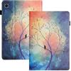LSPCASA Custodia Protettiva per Samsung Galaxy Tab A7 Lite 8.7 Pollici in PU+TPU Con Slot per Carte - Cover Tablet Con Albero