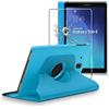 ebestStar - Cover per Samsung Galaxy Tab E 9.6 T560, T561, Custodia Protezione Rotazione 360, Pelle PU, Blu + Vetro Temperato