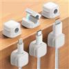 Generic 6 confezioni di organizer magnetici per cavi, gestione senza sforzo dei cavi, organizer per cavi del computer, clip adesive per cavi per scrivania e casa - Bianco