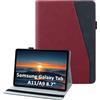 laddutoi Cover per Samsung Galaxy Tab A11 2025/A9 2023 8.7, Rosso | Custodia per SM-X130/X135/X110/X115 in PU Pelle, Supporto Stand, Slot per Schede, Protettiva Flip Folio Tablet Cover Case