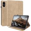 LSPCASA Custodia per Xiaomi Redmi Pad Pro 12.1 Pollici 2024 PU Leather Cover Con Slot Per Carte Stand Folio Protettiva Case Wallet Tablet Cover per Xiaomi Redmi Pad Pro 12.1Oro