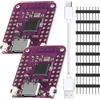 Youmile 2 pezzi Scheda Mini WiFi S2 Mini V1.0.0 Scheda di sviluppo WiFi IOT Basata su ESP32-S2 FN4R2 ESP32-S2 4MB Flash Type-C Connect Versione PSRAM da 2MB con cavo da Type-c a USB