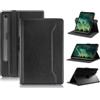 Yiernuo Custodia Compatibile con Tablet Samsung Galaxy Tab S9 S8 S7 11 Pollici Tab S9 FE 10.9 Pollici Custodia Protettiva Girevole a 360° Supporto in Pelle PU,Nero