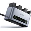 llano 30W LP-E17 caricabatterie rapido a triplo slot per Canon fotocamere EOS R50, R8, R10, R100, RP, T6i, T7i,T8i, T6S, SL2, SL3, M3, M5,M6,77D, 200D,250D, USB-C, display LED, scocca in alluminio CNC