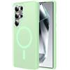 Generic Compatibile con Samsung Galxy S23-FE: [Tasti senza sforzo] Traslucido opaco, sottile, antiurto, anti-impronte, Para Samsung S23FE Custodia, verde chiaro