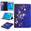 LMFULM® Custodia per Samsung Galaxy Tab A SM-T550 / T555 (9,7 pollici), in pelle PU, motivo farfalla blu sognante, funzione stent, custodia flip cover per Galaxy Tab A 9.7 Tablet PC