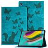 Auslbin Ausblin Goffrato Samsung Tab S5e Cover 2019, Custodia per Tablet in Pelle PU Retrò a Tema Farfalla e Gatto per Samsung Galaxy Tab S5e (2019) 10.5 / T720, Verde