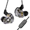keephifi CCZ DC01 Pro Cuffie in ear monitor, 1DD Bass Hifi auricolari con filo, sintonizzazione a forma di V, cavi OFC rimovibili 2Pin-Z (nero, con micro)