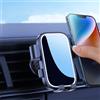 Generic Supporto per cellulare da auto con gancio in metallo, girevole a 360 gradi, supporto per navigatore per bocchetta dell'aria, base universale (nero e argento)