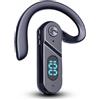 equlup Auricolare Bluetooth singolo, auricolare auricolare wireless 5.2 con display digitale su audio immersivo professionale per guidare l'ufficio in esecuzione