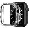 Generic Custodia protettiva per Apple Watch con pellicola protettiva per Apple Watch da 38-49 mm, serie 1-11/SE/Ultra, con strass e strass, da donna (trasparente, 49 mm)