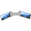 GOWENIC Monitor Portatile a Doppio Schermo, Monitor Portatile Triplo FHD 1080P IPS, Ricarica Inversa, Supporto Retrattile, per Laptop da 15,6-17,3 Pollici, per/per OS X (grigio argento)