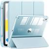INFILAND Compatibile con iPad A16 Custodia 11a Generazione 11 Pollici 2025, Custodia iPad 10a Generazione 10.9 Pollici 2022, Cover Protettiva Trasparente e Sottile con Supporto per Apple Pencil e