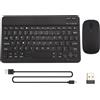 Fozriybefy Set Tastiera e Mouse Bluetooth Wireless Ultrasottile e Silenzioso Adatto per Tablet e Notebook con Tastiera Bluetooth Nera
