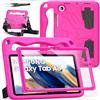 DUZZONA Custodia Bambini per Samsung Galaxy Tab A8 10,5 Pollici 2022, Magenta | SM-X200/SM-X205/SM-X207, Custodia Protettiva con Pellicola Integrata, Leggera in EVA Antiurto con Cavalletto e Spallacci